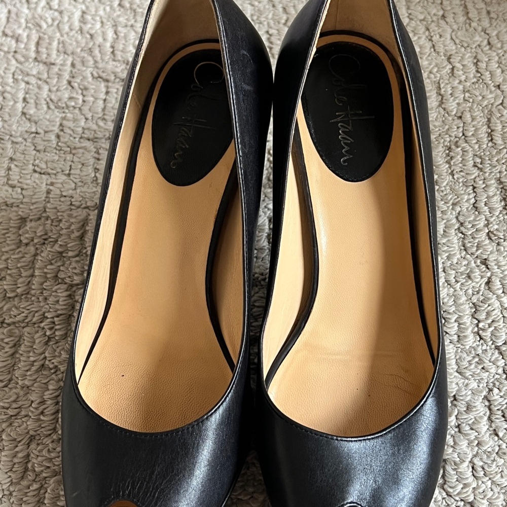 Cole Haan Nike Air Black Peep Toe Heels Size 8.5